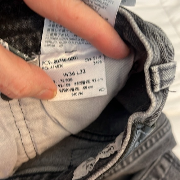 Levi's Premium 501 Tagged Demin Jeans Tapered Warp Stretch Black size 36 - Picture 11 of 14